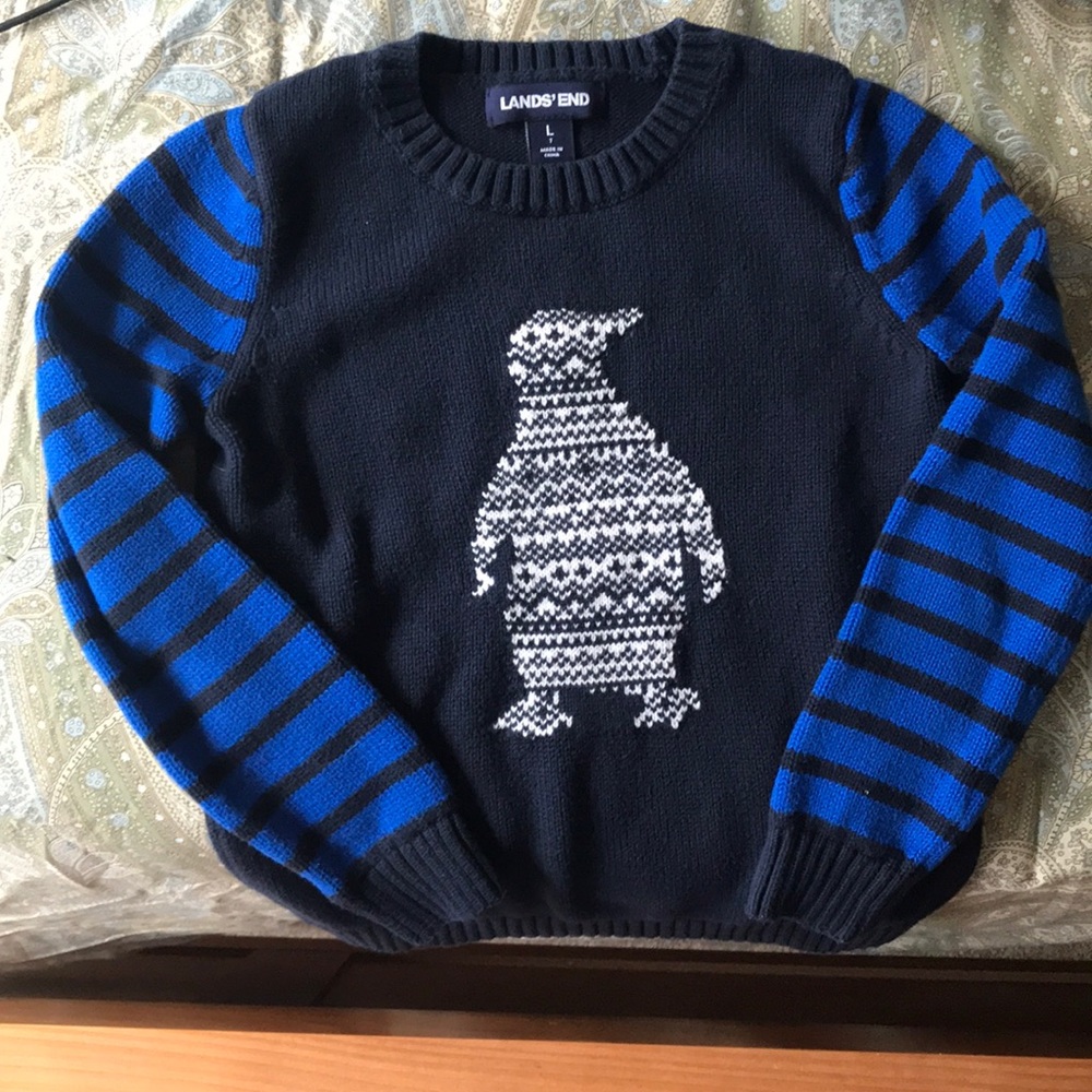EEUC boy penguin sweater from Lands End
